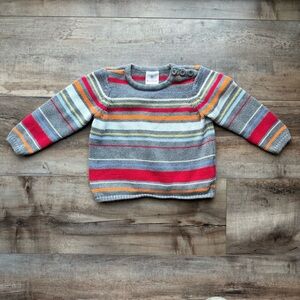 Hanna Andersson Gray + Multi Striped Sweater